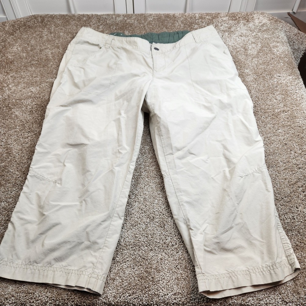 Columbia Sportswear Women‎ Tan Khaki Hiking Capri Pants Size 14 Cropped Outdoor